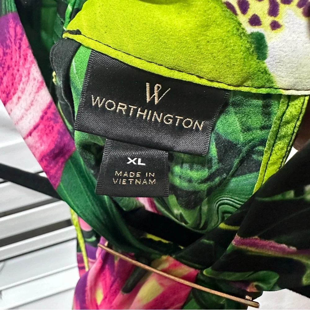 Worthington Floral Satin Blouse - Picture 3 of 7